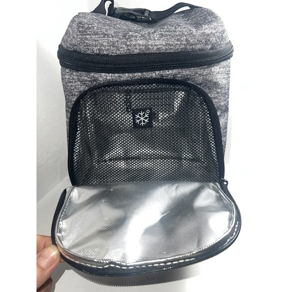 Adidas Excel Insulated Lunch Bag Gray Lunchbox Cooler Tote Meal Prep Picnic Kit